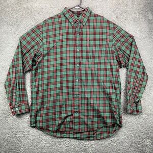 Duluth Trading Co Mens L Plaid Long Sleeve Button Down Shirt 88% Cotton 10% Wool